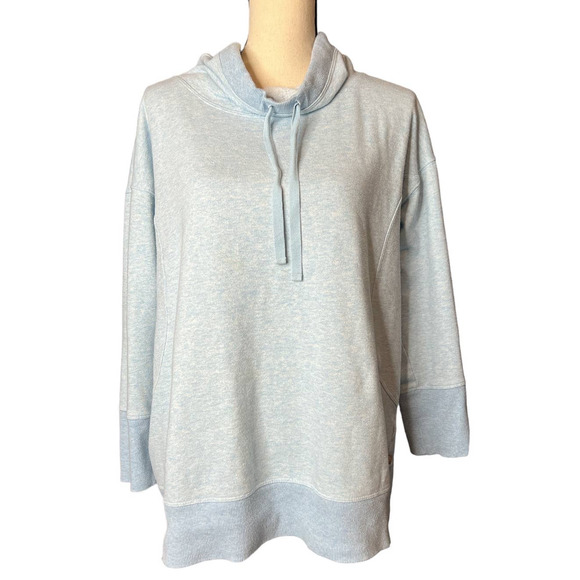 Talbots Cowlneck Sweatshirt in Pale Blue with Front Tie Size 1X - Picture 1 of 5